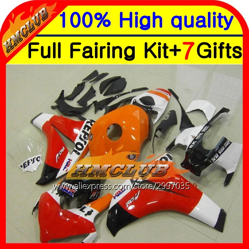 Корпус для HONDA CBR1000RR Repsol 08 09 10 11 40HM56 CBR1000 RR оранжевый красный CBR 1000RR 1000 2008 2009 2010 2011