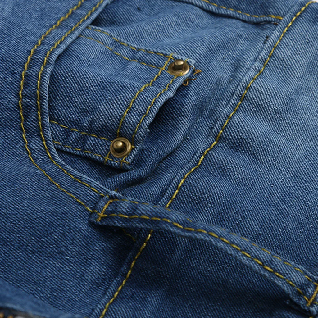 Женские эластичные джинсы размера плюс с карманами и пуговицами повседневные