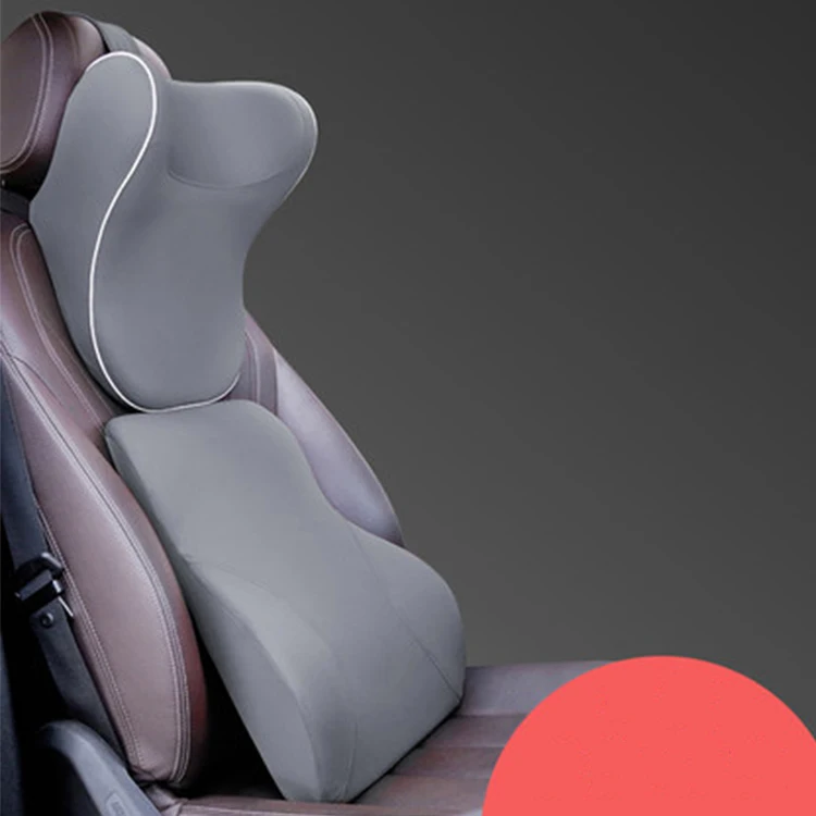 Gray pillow 1 комплект Автомобильная подушка из пены с эффектом памяти подголовник для сиденья шеи Подушка поясничная поддержка путешествия шейный пояс задняя подушка для автомобиля Стайлинг Черный Красный - Цвет: Gray pillow
