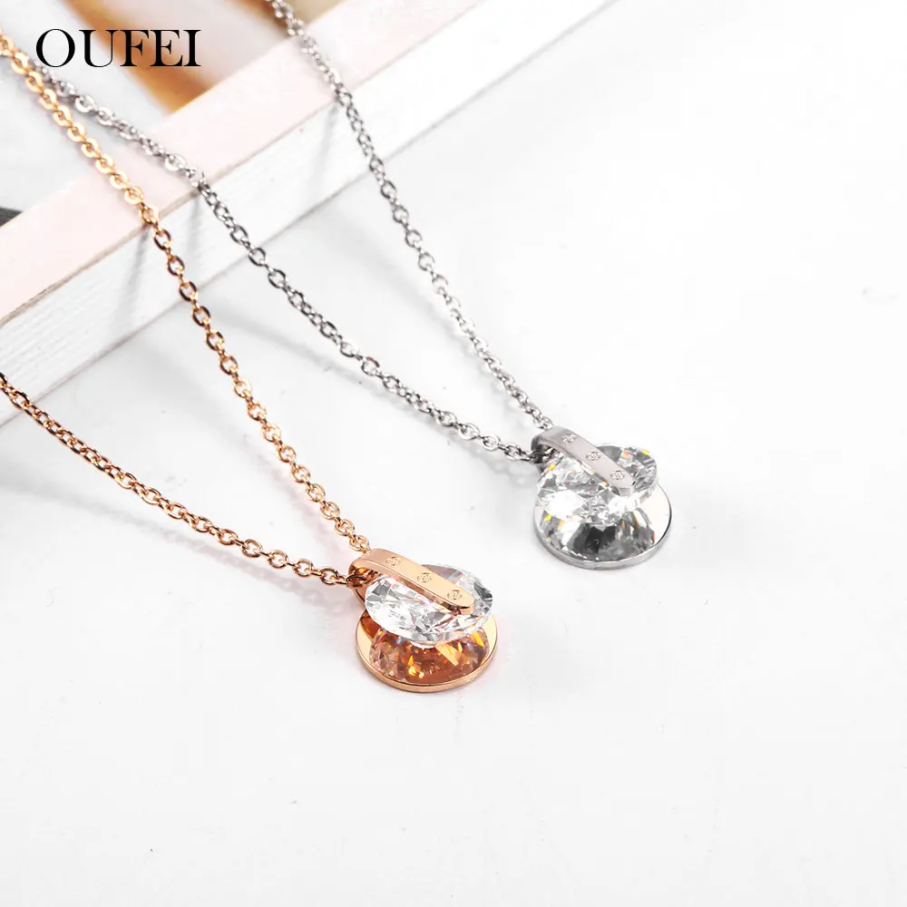 OUFEI нержавеющая сталь Jewelry женщина Vogue розовое золото очарование новинки изящное подвесное ожерелье ювелирные изделия интимные аксессуары богемный