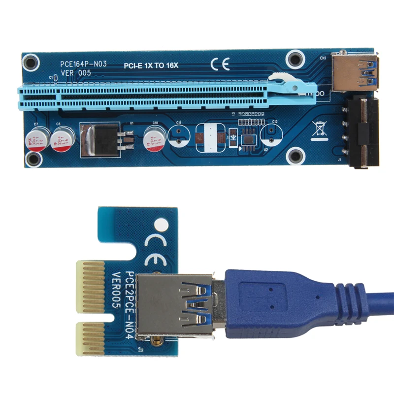 Райзер карта PCIe PCI E Express 1x к 16x USB 3 0 кабель для передачи данных SATA 4Pin IDE Molex блок