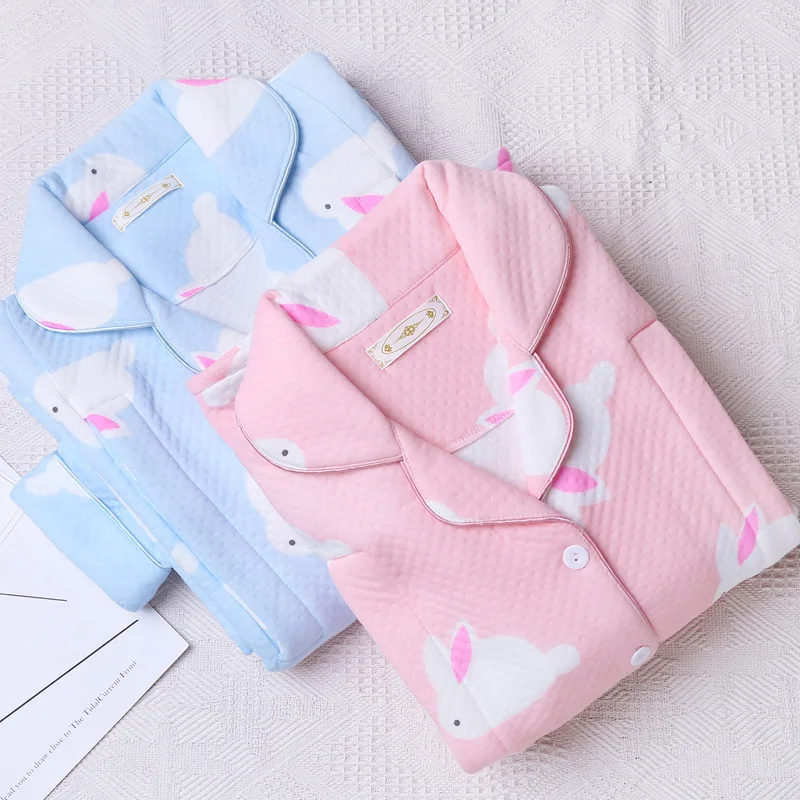 Зимняя Хлопковая пижама для беременных с длинными рукавами утолщенная Пижама