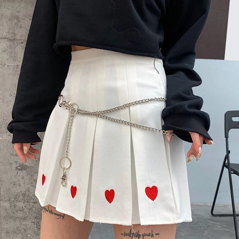 Летняя мини юбка с вышивкой в стиле Харадзюку женская уличная одежда милые юбки А