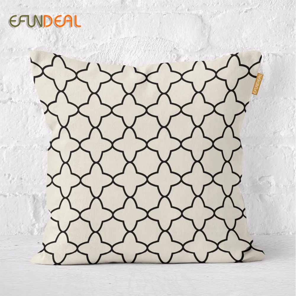 

Vintage Cushion Cover Pillow Case Black White Geoemtric Morocco pattern Cushions Case Simple Home Decor 45*45cm/60x60cm
