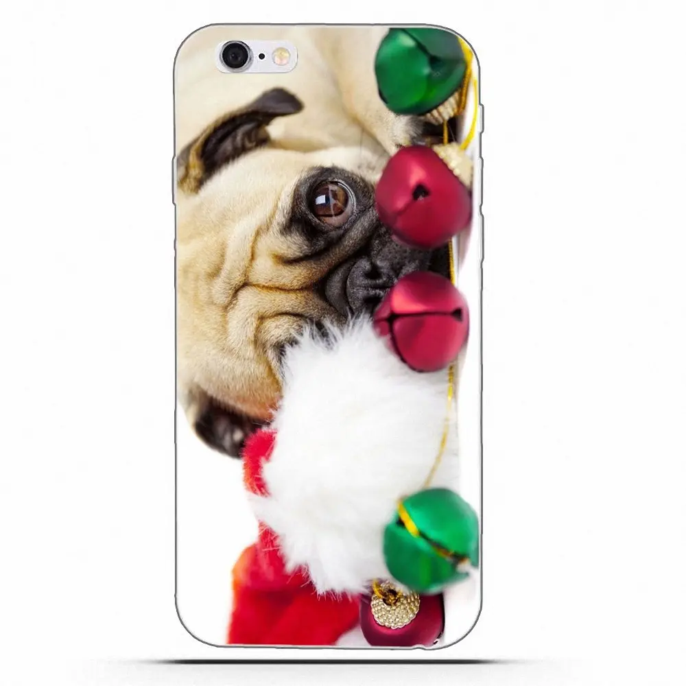 Wexoeq ТПУ чехол Мопс одет как Санта Рождество для Huawei G8 Honor 5C 5X 6 6X 7 8 9 Y5II Mate P7 P8 P9 P10 P20