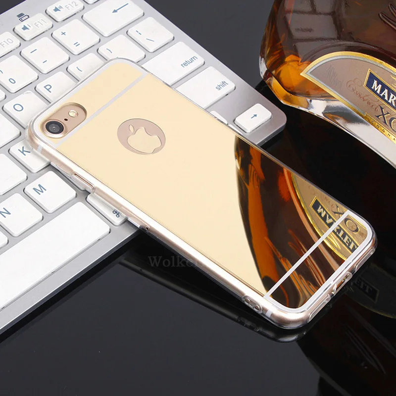 Роскошный чехол с зеркалом для iPhone 7 8 6 6S Plus 5S SE 8 X XS MAX Мягкий Прозрачный Силикон ТПУ чехол для iPhone 6 X S чехол из розового золота