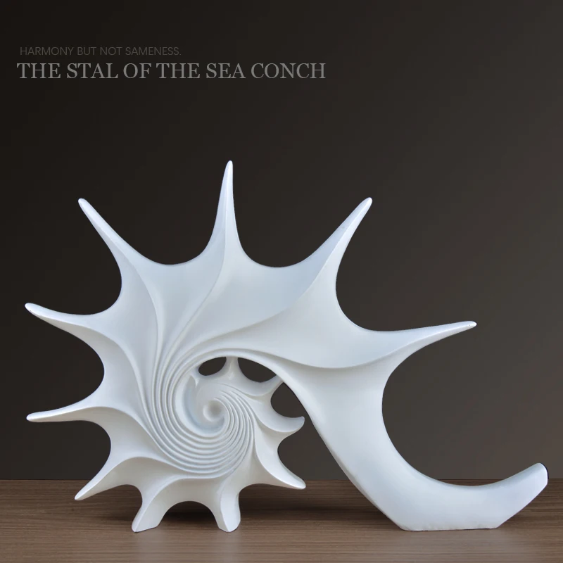 Полимерная скульптура в форме раковины/фигурки морского конька
