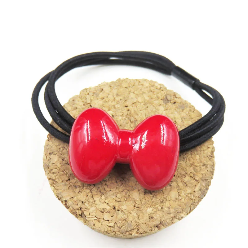 1 шт. креативные эластичные резинки для волос с большим красным бантом девочек