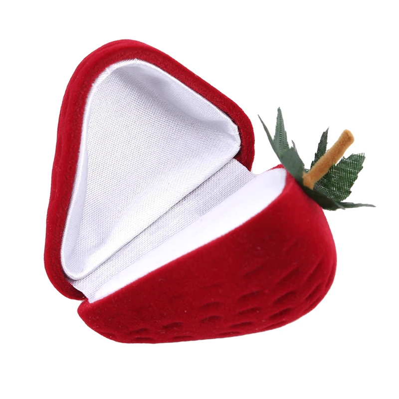 Новинка 1 шт. красная коробка для клубники форма бархатное кольцо чехол хранения