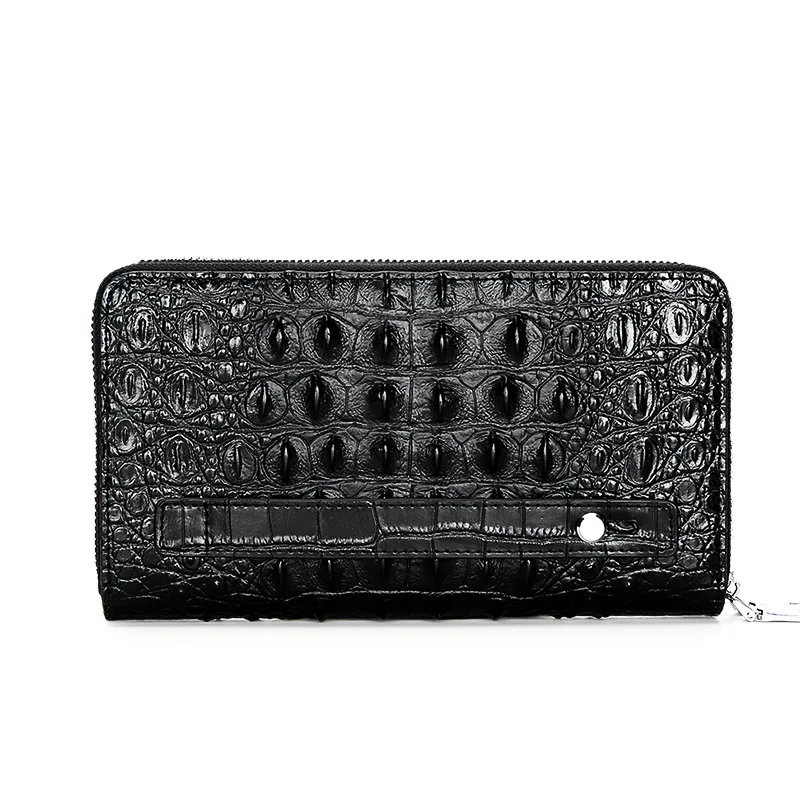 Мужской кошелек из натуральной кожи аллигатора на молнии с отделением для карт|men