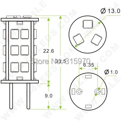 Светодиодная лампа G6.35, супер яркая, высокая мощность, 27led 2835SMD, как светильник, до 350LM, DC12V AC12V, лампа с регулируемой яркостью, 1 шт./лот