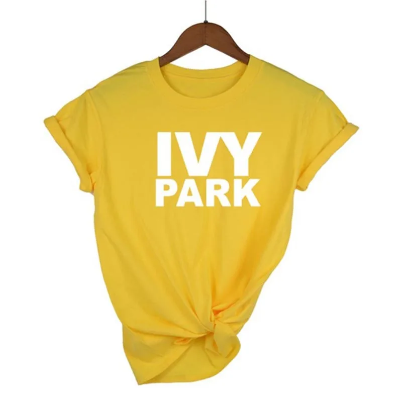Новинка 2019 года IVY PARK с буквенным принтом для женщин футболка смешной короткий