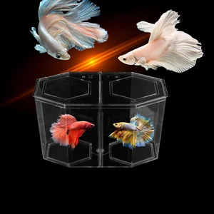 Акриловый Аквариум Guppy, аквариум с двумя секциями, бетта, аквариум, прозрачный аквариумный инкубатор, изоляционная коробка высокого качества