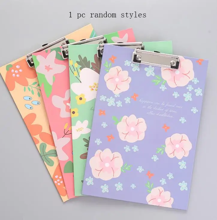random color A4 цветок буфер обмена складной Kawaii слово Pad Вертикальная мода доска канцелярские документы Органайзер - Цвет: random color