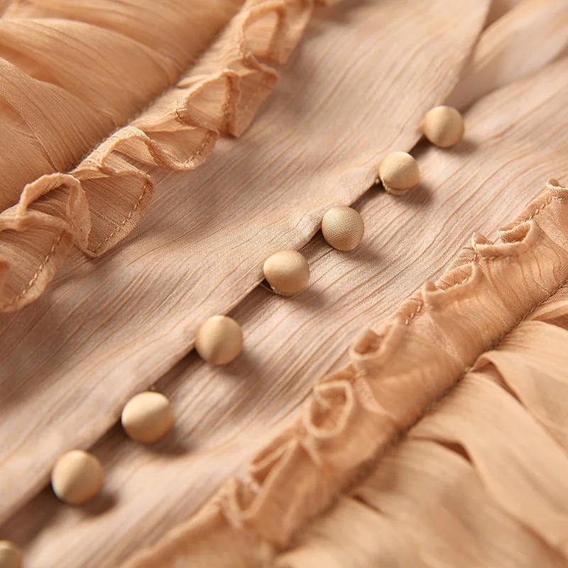 Runway брендовая элегантная белая шифоновая блузка с длинными рукавами и оборками