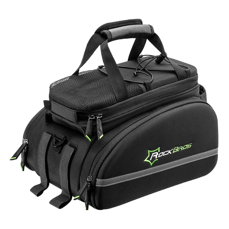 ROCKBROS 35L MTB велосипедные сумки рама Стойка Сумка Водонепроницаемый Многофункциональный 3 в 1 светоотражающий велосипедный большой пакет велосипедные сумки для багажа - Цвет: Black