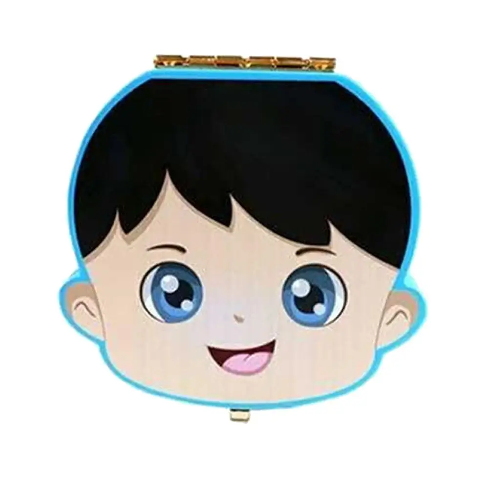 English Blue Boy Высококачественная детская коробка для хранения зубов деревянный детский органайзер для молочных зубов печать с испанским/английским/французским/русским - Цвет: English Blue Boy