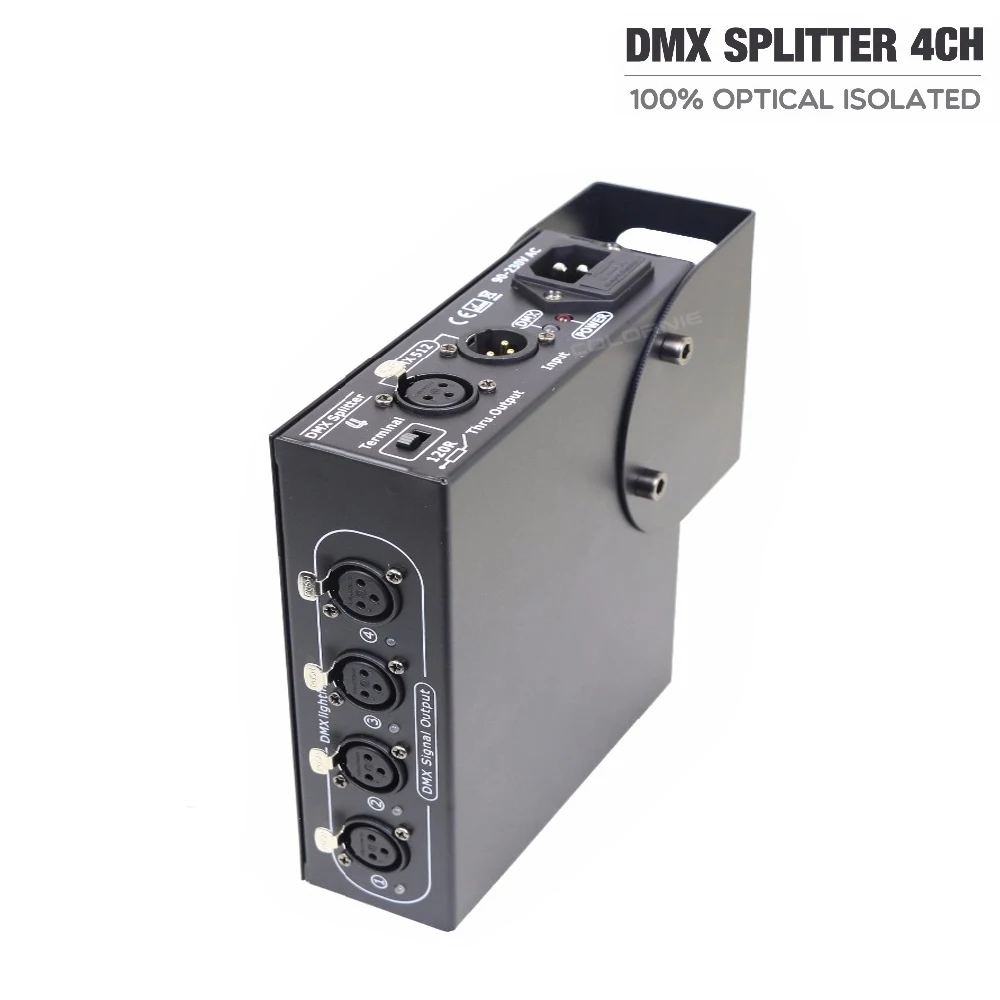 Новый Оптический изолированный сплиттер DMX 4 ходовой Dmx сценический контроллер