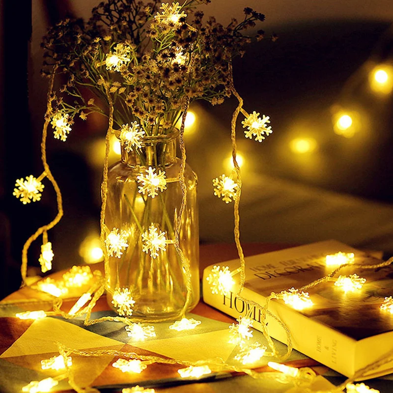 1PC 220V Snowflake Light String Led Fairy Christmas Party Home Wedding Garden Garland Xmas Tree Decorations New | Освещение