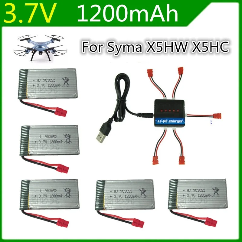 Новый аккумулятор для квадрокоптера Syma X5HW X5HC RC ультра высокая емкость 3 7 в 1200 мАч