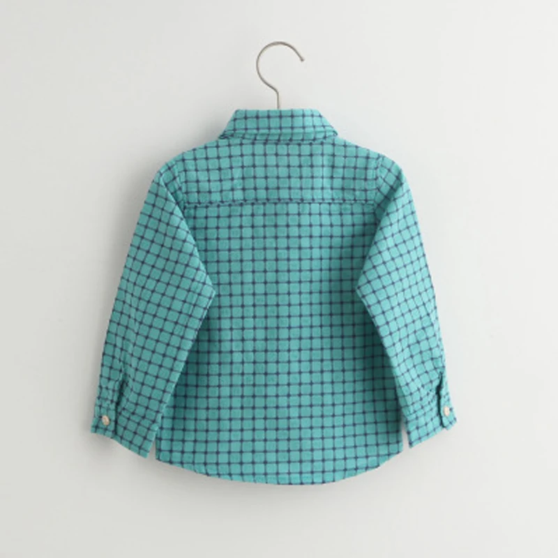Блузка и рубашки в клетку для мальчиков с длинным рукавом корейские Повседневные