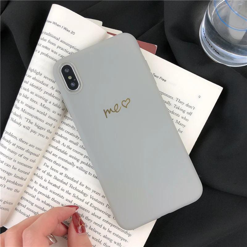 Gimfun Simple Love Heart Phone Case for Iphone Xs Max Xr Glitter Matter Floral Tpu 6s 7 8plus X Back Cover | Мобильные телефоны и