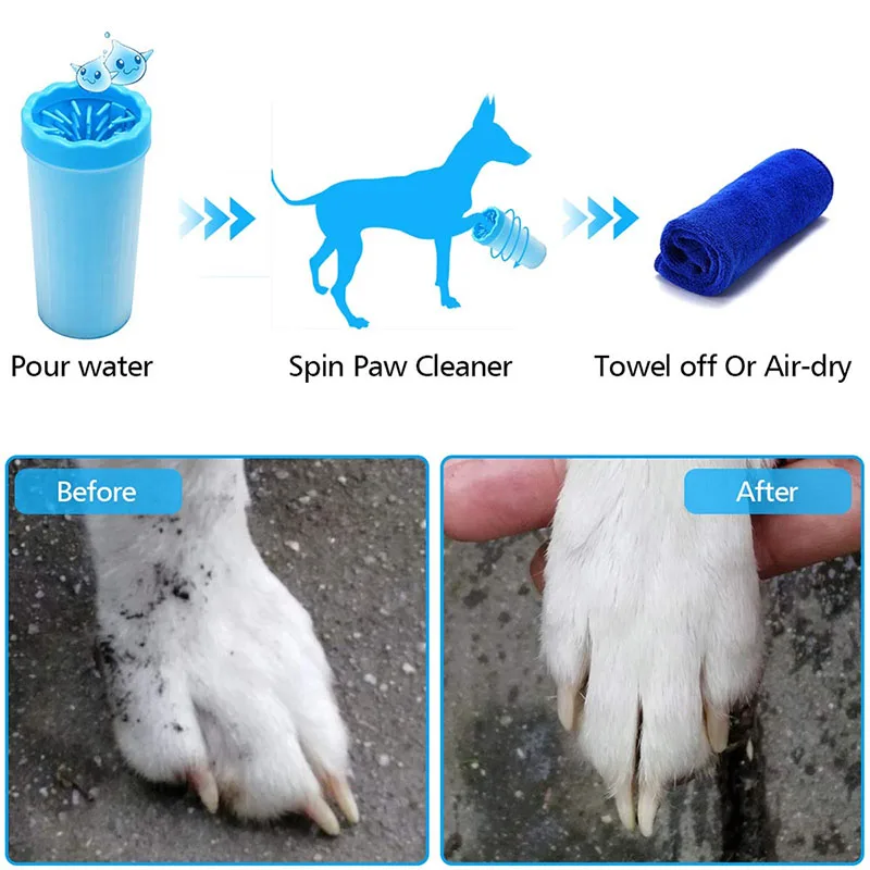 Pet Cats Dogs Чистящая чашка для ног для собак кошек инструмент для чистки мягких пластиковых щеток для мытья лап шайба аксессуары для домашних животных для собак синий
