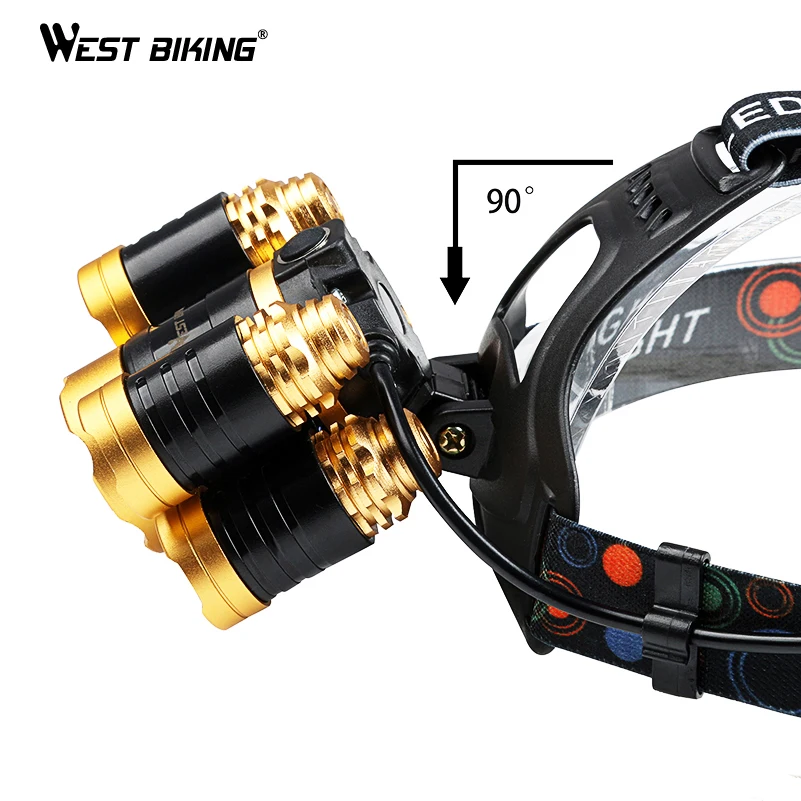 WEST BIKING велосипед 5LED фары супер яркий золотой масштабируемые 4 режима из