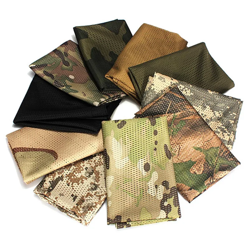 Универсальный Тактический Камуфляжный сетчатый шарф унисекс дышащая вуаль