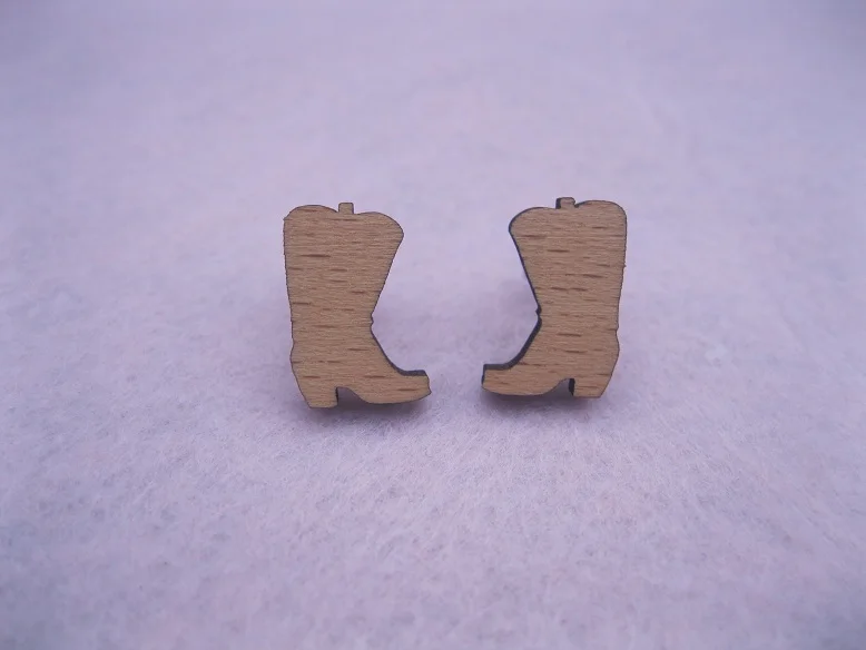 Уникальные деревянные Винтажные серьги гвоздики в стиле ботинок|earring holder|earring