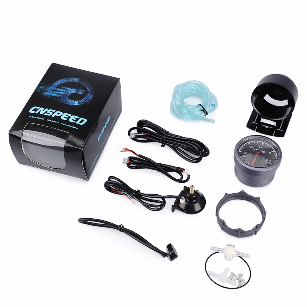 

CNSPEED 60mm 7 Colors LED 12V 0-2 BAR Turbo Boost Gauge Meter Sensor POD Car Boost Turbo Meter For Honda Auto Gauge Universal