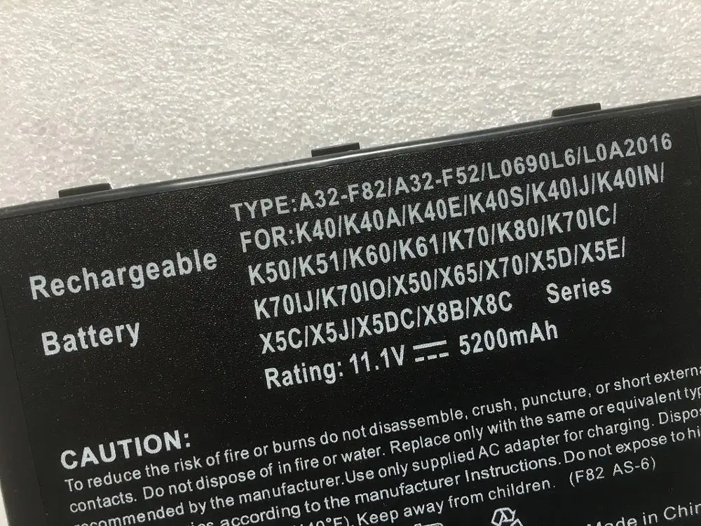 Фото SupStone New A32-F82 Аккумулятор для ноутбука Asus L0690L6 L0A2016 K40 K40A K40E K40S K40IJ K40IN K50 K51 K60 K70 K80 X50 X65 №5