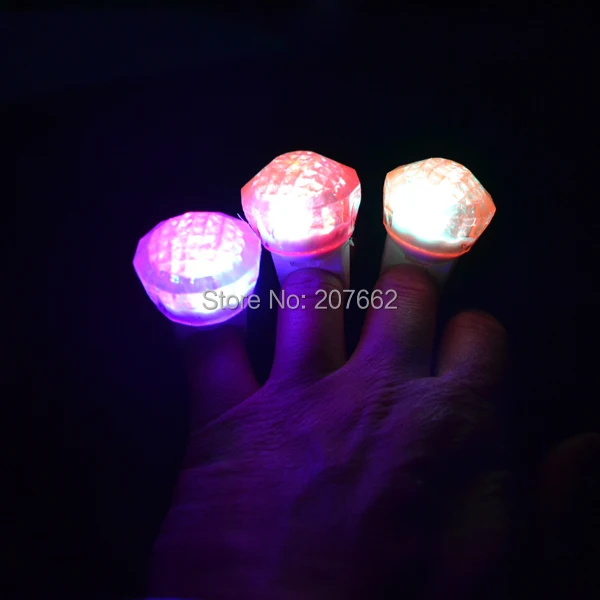 

576pcs/lot led diamond finger ring novelty finger light jelly ring for party event supplies