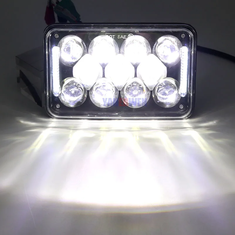 

2PCS 4x6 LED Headlights LED Driving Light H4 Headlamp HID Replacement H4651 H4652 H4656 H4666 H6545 Sealed Beam LED Headlight.