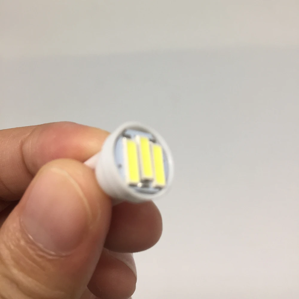 50 шт./лот T10 3 SMD 7014 LED 3SMD 7020 1 Вт белый синий W5W клиновидный номерной знак световая