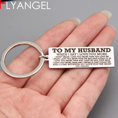 Keychain Only Брелок с гравировкой для моего мужчины, я люблю тебя больше, чем дурные дни, брелок для вашей жены, подарок для мужчины, брелок для ключей от машины - Цвет: Keychain Only