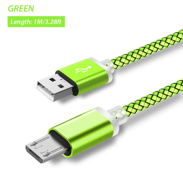 Green Cable Only 9 мм разъем Micro USB длинный штекер зарядный кабель шнур для Blackview A7/V8/A20 A30 Bv5000 Leagoo HOMTOM Nomu S10 Pro S20 S30 Mini - Цвет: Green Cable Only