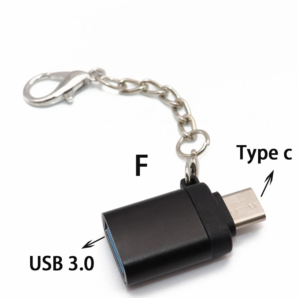 F Адаптер типа C для Micro USB для samsung, кабель-конвертер для зарядки и передачи данных для iPhone X 8 7 для xiaomi для redmi 4x5 plus type-c OTG - Цвет: F