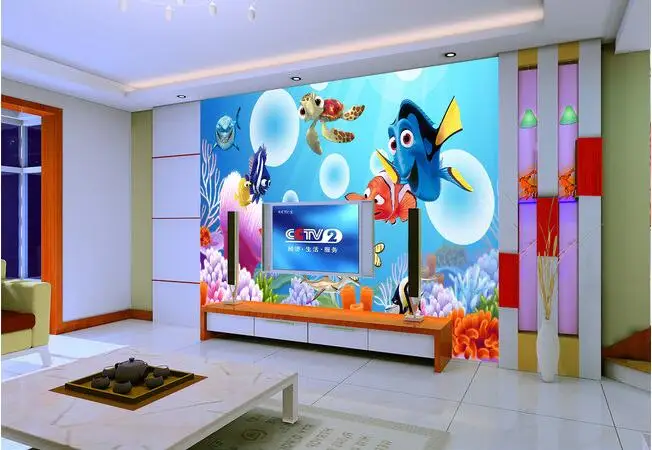 

3d wallpaper custom mural non-woven Cartoon underwater world finding nemo TV setting paintings 3d wall room murals wall paper