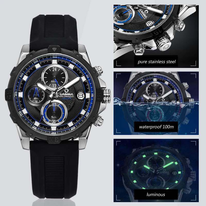 Бренд CASIMA мужские часы reloj hombre светящиеся спортивные многофункциональные