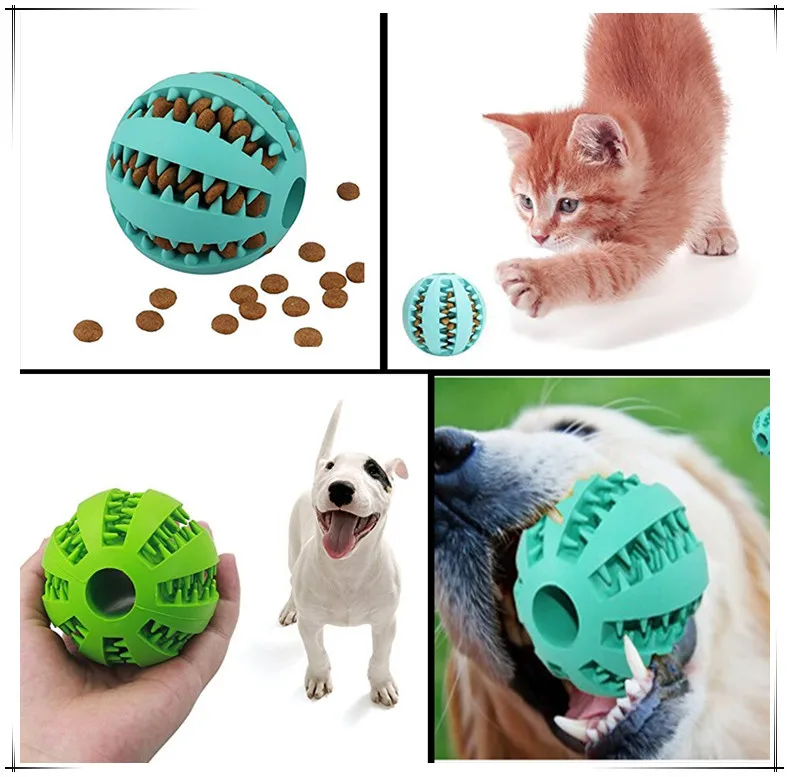 

Игрушечный мяч для собак, нетоксичный игрушечный мяч с защитой от укусов для семейных кошек, собак, питомцев, кормушка для собак, мяч для жев...
