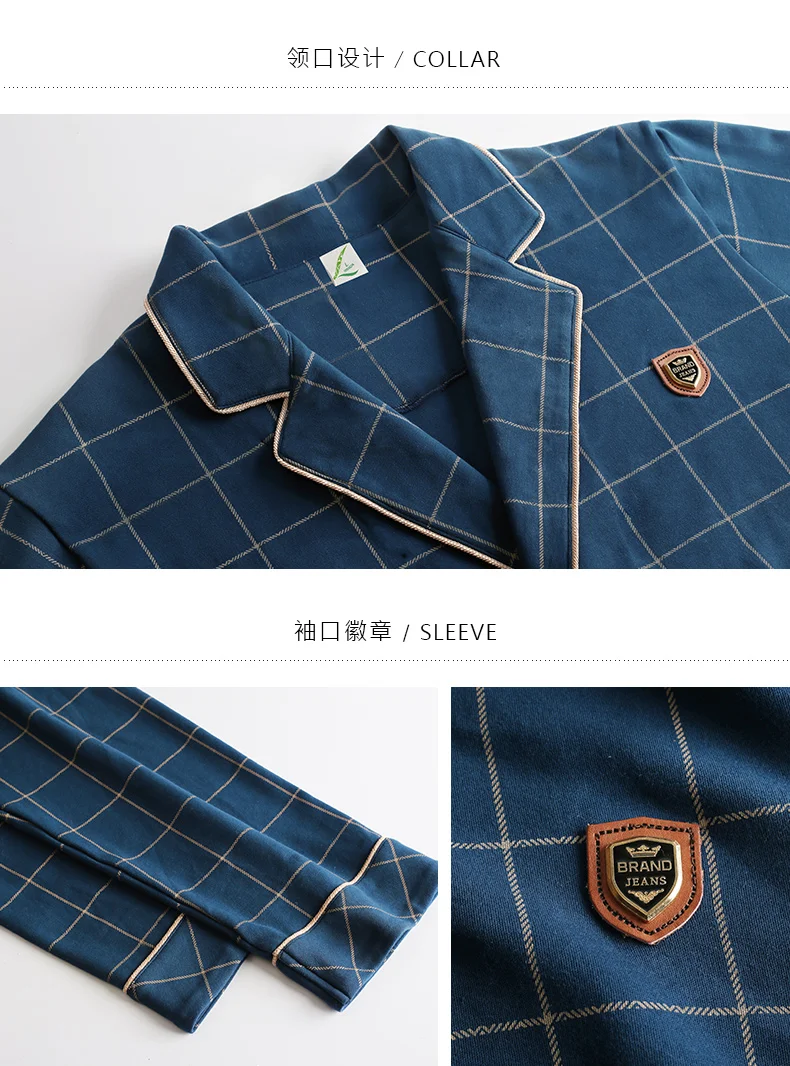 Новинка хлопок Yukata Мужская Высококачественная брендовая клетчатая одежда с длинными рукавами и отложным воротником Стильная мужская хлопковая одежда для сна нижнее белье халат