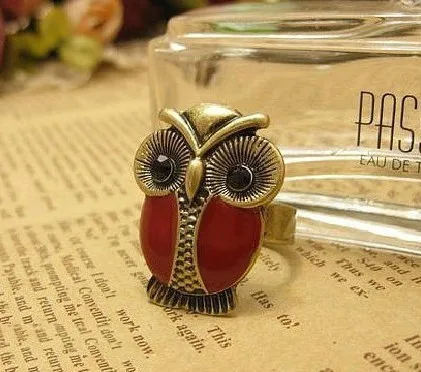 Europe and the United States to restore ancient ways intense red drip owl ring | Украшения и аксессуары