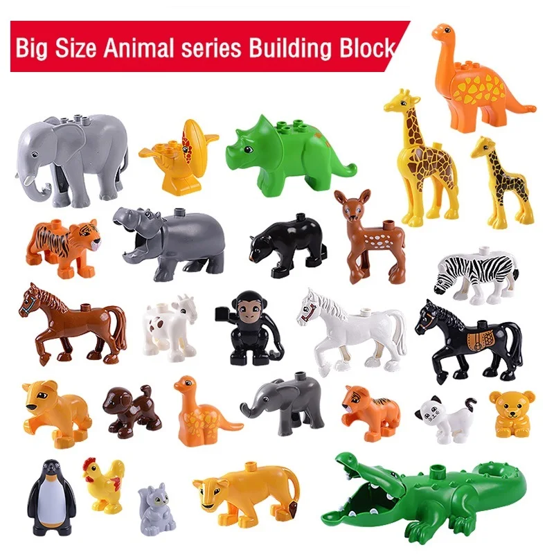 2 шт. Animales блоки Совместимые бренды Фигурки игрушки Модель Дети строительные для
