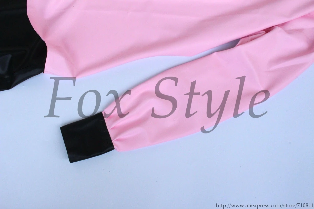 Латексная блузка розового цвета с черной отделкой|latex blouse|blouse blousepink blouse |