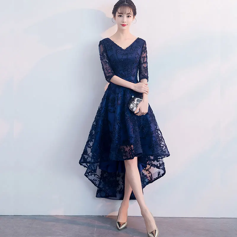 robe de soiree 2019 nouvelles High-end evening dress female V-neck simple party noble medium long | Свадьбы и торжества