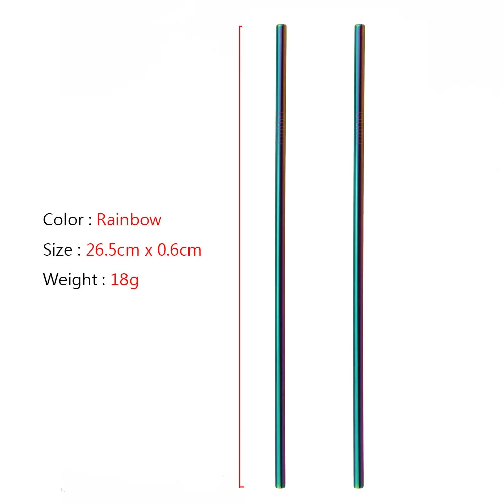 26.5cm Upright Rain JANKNG 2-шт многоразовые металлические трубочки для питья 304 нержавеющая сталь крепкая гнущаяся Вертикальная соломинка для напитков для кружек с чистящей щеткой - Цвет: 26.5cm Upright Rain