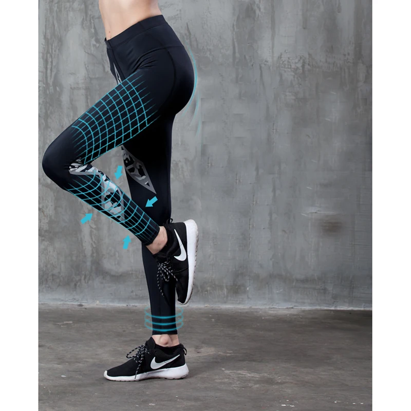 Женские обтягивающие леггинсы для женщин сжатия Фитнес упражнения брюк