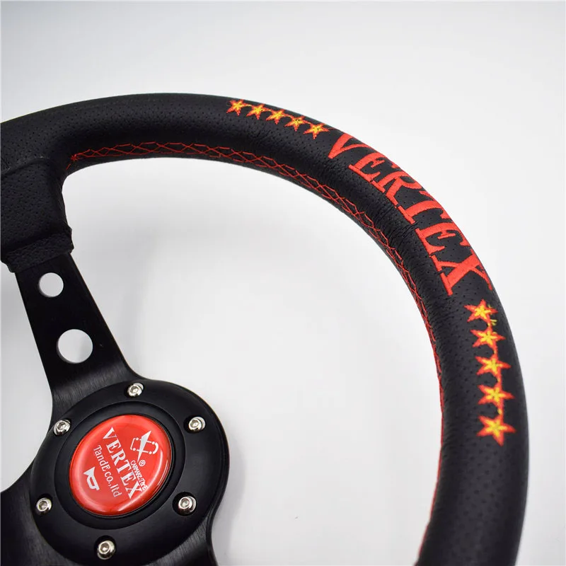 Красный/синий Vertex 13 дюймов натуральная кожа Вышивка Drift спортивные Рули