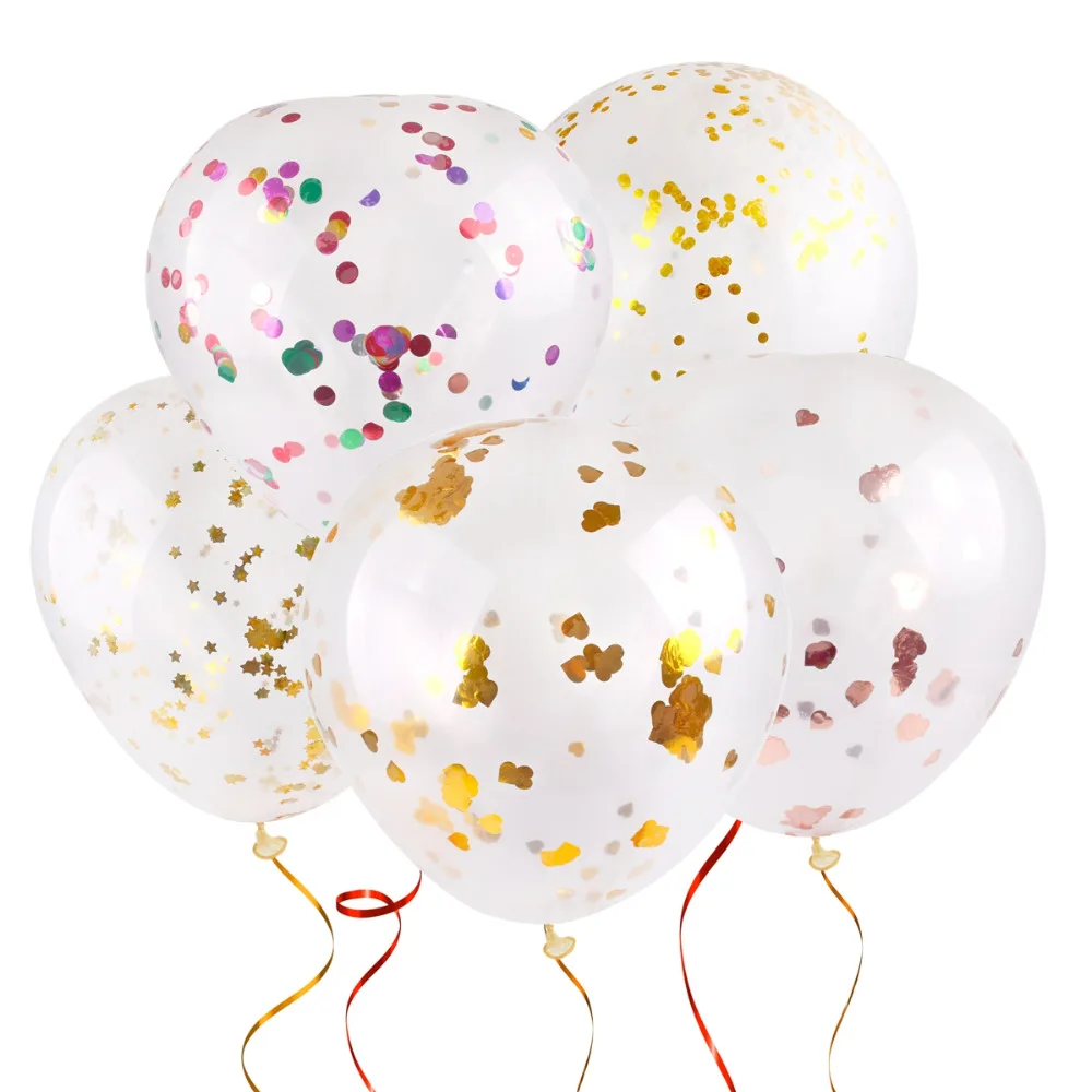 FENGRISE 36 Inches Giant Big Balloons Clear Transparent Confetti Birthday Ballon Bridal Shower Party Decorations Kids шары воздушные